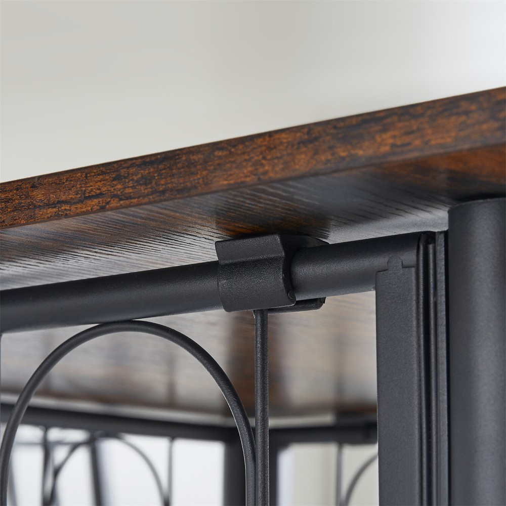 Dining Table Wood Square Table Home Kitchen Dining Room Table with Metal Frame