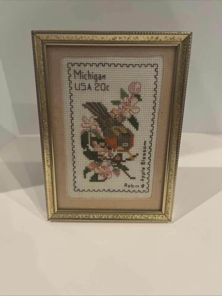Vintage Robin Needlework Frame. Michigan USA