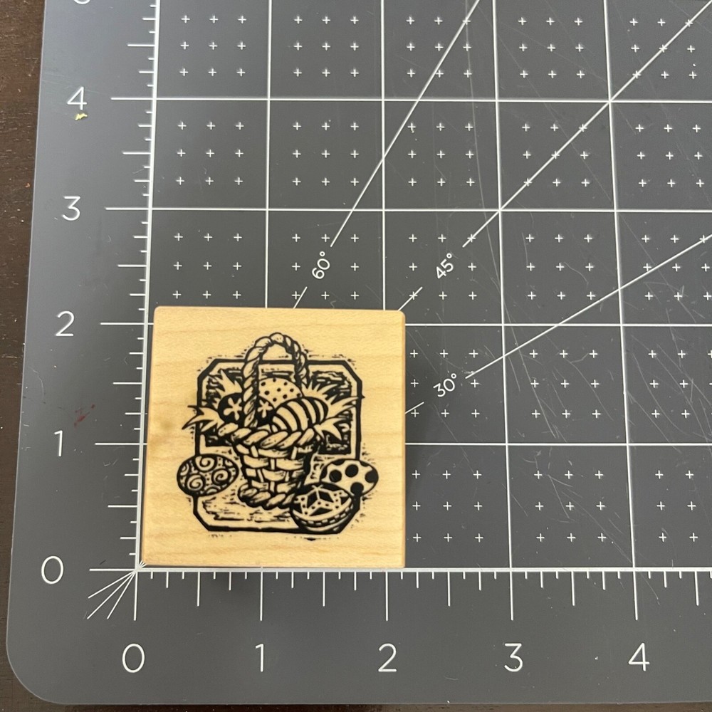 PSX C-1749 MW RUBBER STAMP- BASKET WITH EASTER EGGS