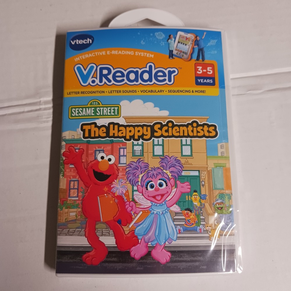 VTech V.reader Learning Software Elmo The Happy Scientists, Sesame, Brand New
