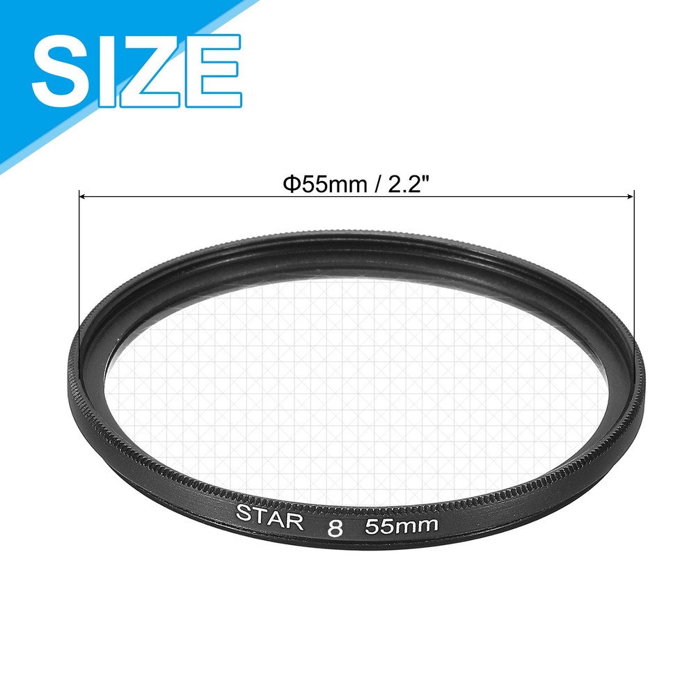 55mm Star Lens Filter, Starburst Lens Filter 8 Points