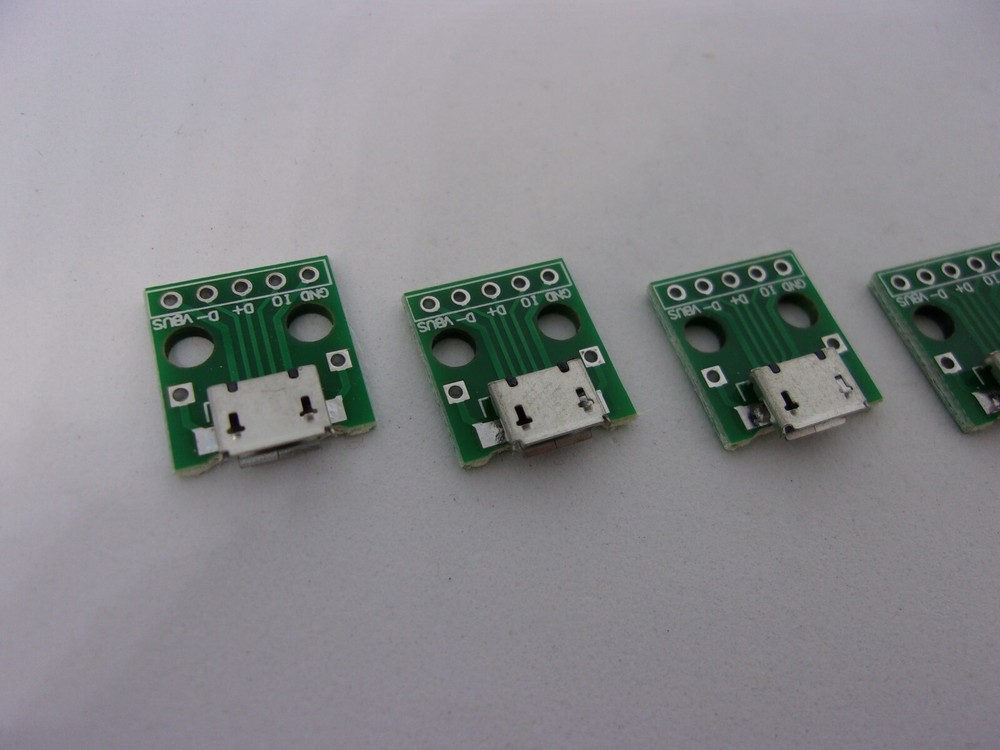 5 Pcs Pack MICRO USB to DIP Adapter 5 Pins Type B Socket PCB Prototype Board Lot