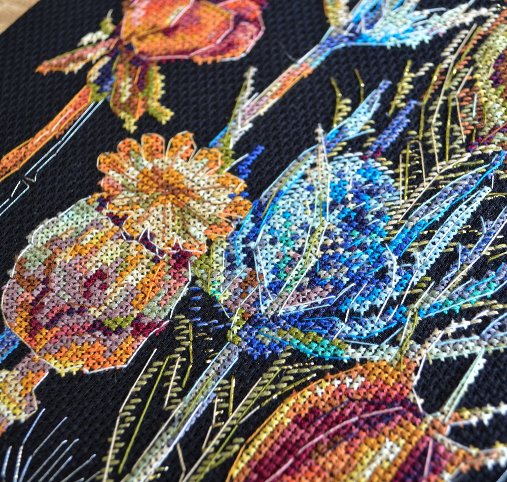 DIY Cross-stitch Embroidery Kit Remembering Time Flowers stitching needlepoint