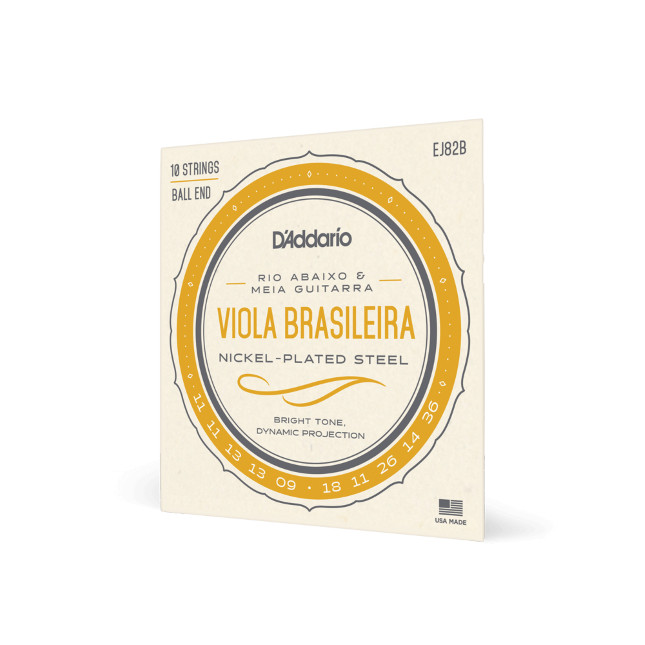 D'Addario EJ82B Nickel Plated Viola Brasileira Rio Abaixo 10 String Set