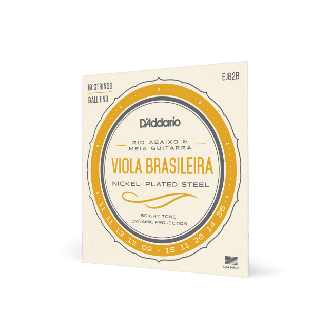 D'Addario EJ82B Nickel Plated Viola Brasileira Rio Abaixo 10 String Set