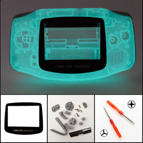 GBA Nintendo Game Boy Advance Replacement Housing Shell Clear Blue Pikachu