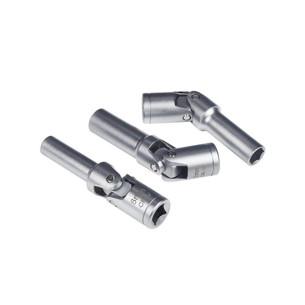 4 Piece Glow Plug Socket Set with 3/8" Dr T-Bar, Glow Plug Sizes (8mm, 10mm, ...