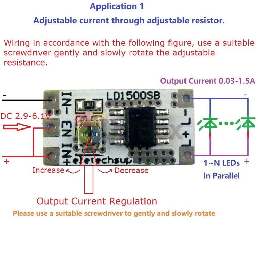 DC 3~6V Adjustable Output Current LED Driver Module PWM Controller Converter