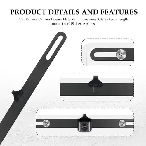 Standard License Plate Backup Camera Mounting Plate,Movable Adjustable