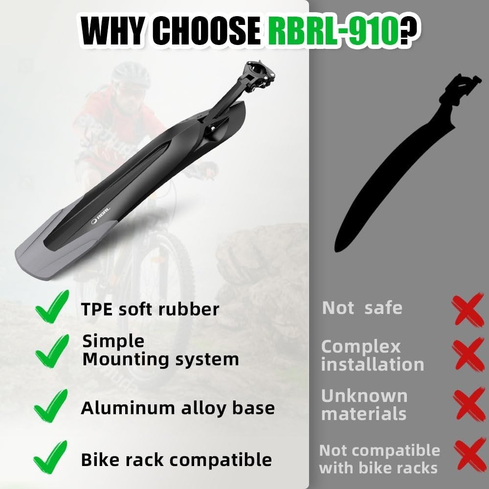 Streamlined Adjustable Bicycle Fender - Superior Protection Against Splashing