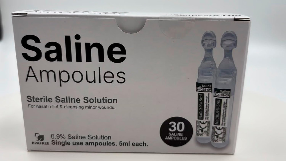 Saline Solution, 0.9% Sodium Chloride, 30 Single-Use 5Ml Tubes