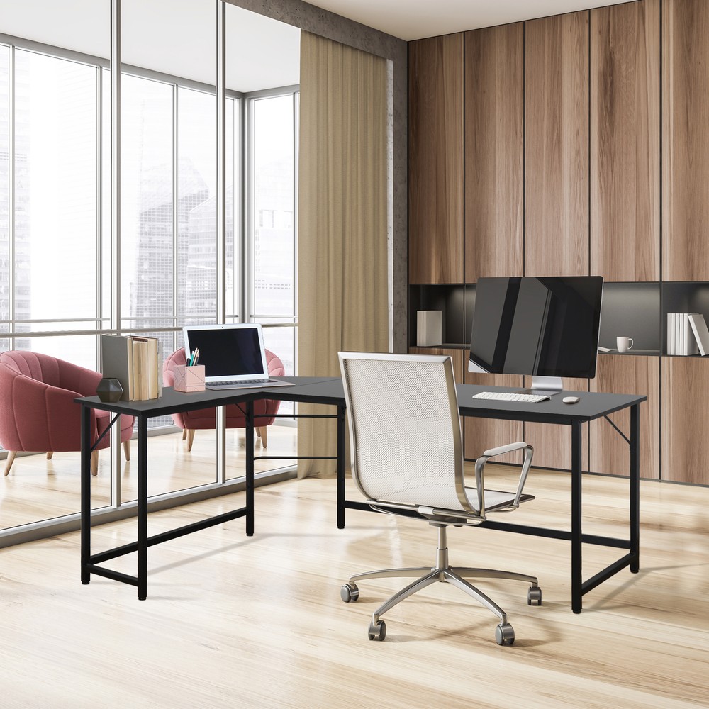 Desk Corner Computer Modern L-Shaped Desk PC Laptop Study Table Workstation 66"