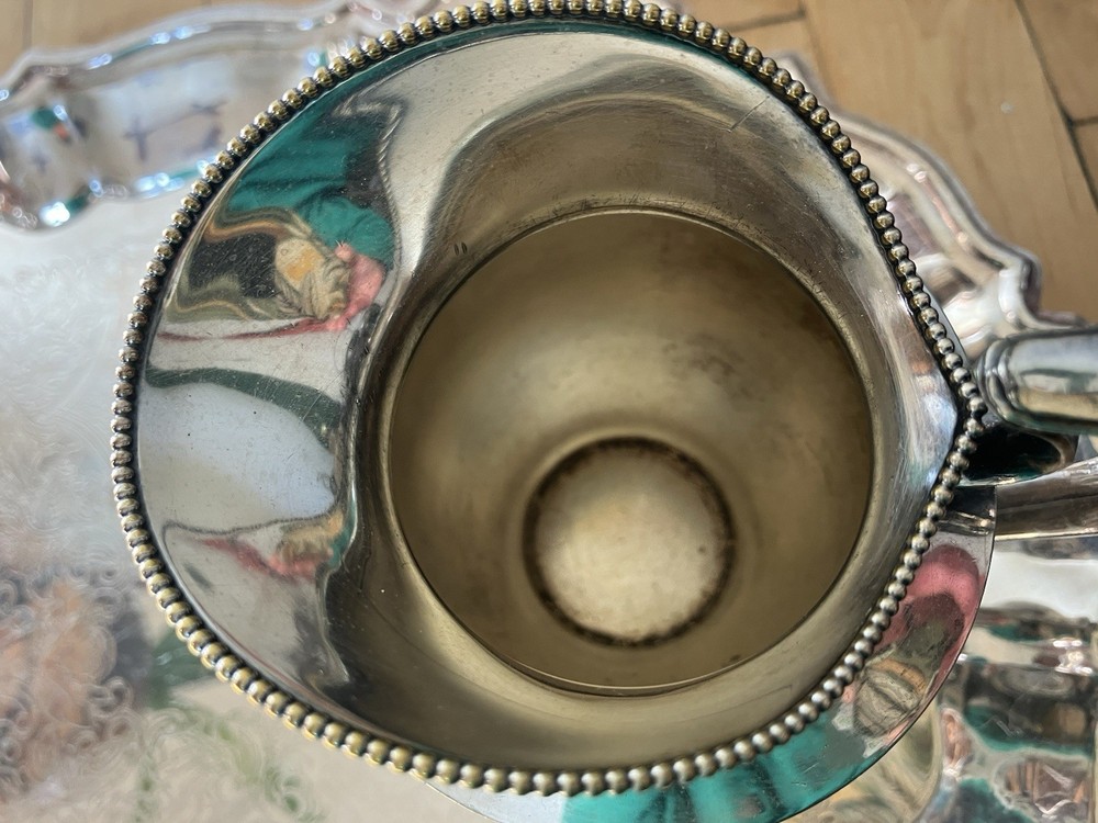 Antique 1914 Pairpoint Silverplate Tea Set Leonard Silver Tray Quadruple Plated