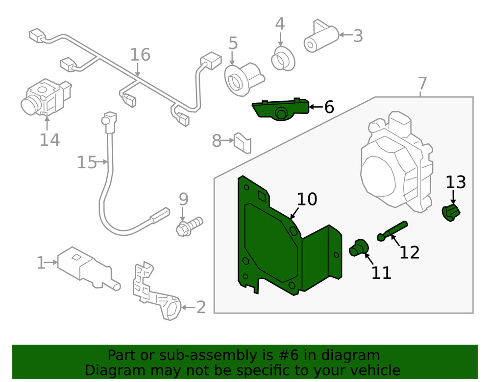 Genuine Audi Park Sensor Mount Bracket 8W0-919-267-L