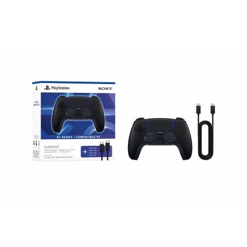 Sony DualSense Wireless Controller?Midnight Black + USB Cable for PC