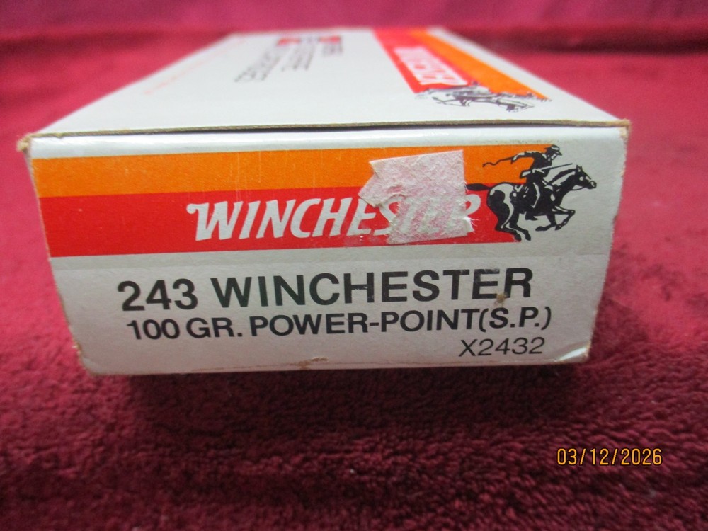 Vintage Winchester Super X, 243 Win., 100gr.. Box., Ammo Box, (Empty)