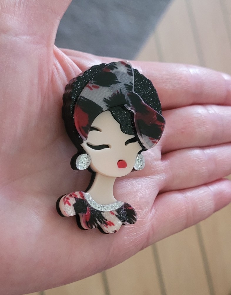 Acrylic Lady brooch
