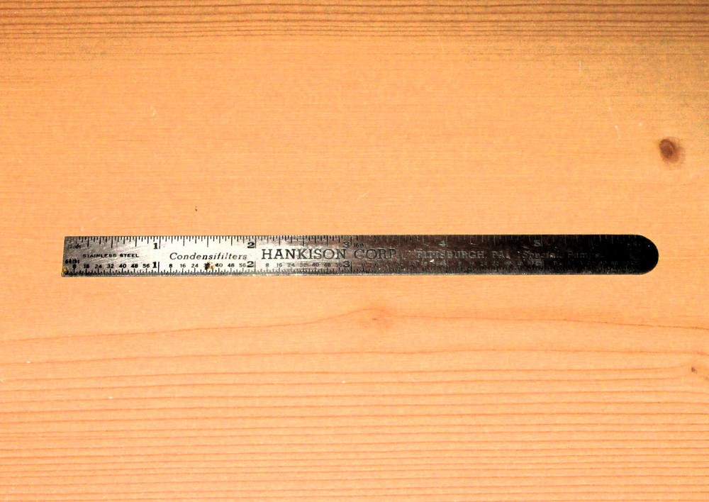 Hankison Corp. Stainless Steel 6" Ruler & Decimal Chart
