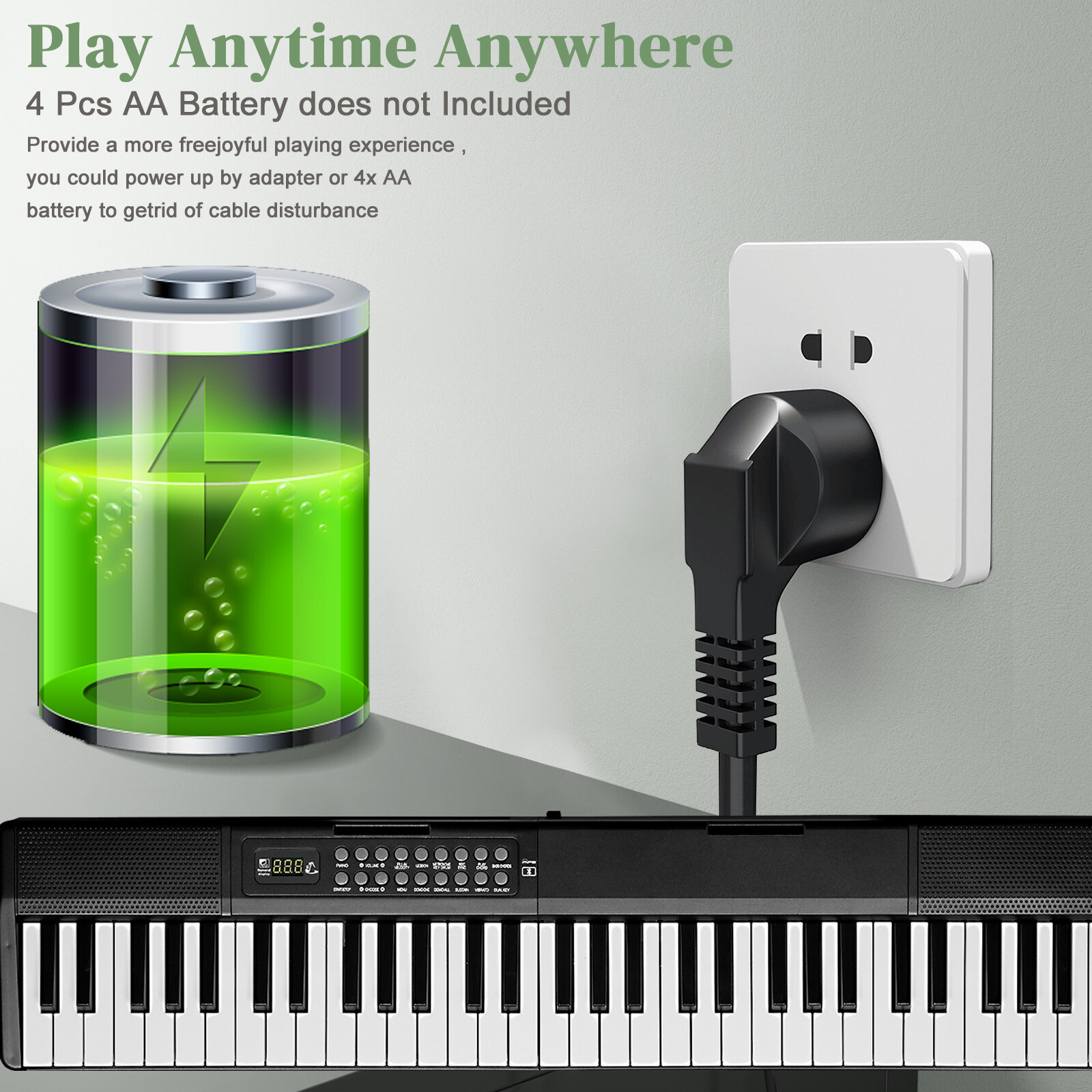 Folding Piano Keyboard 61 Key Portable Piano Semi-Weighted Key MIDI Bluetooth