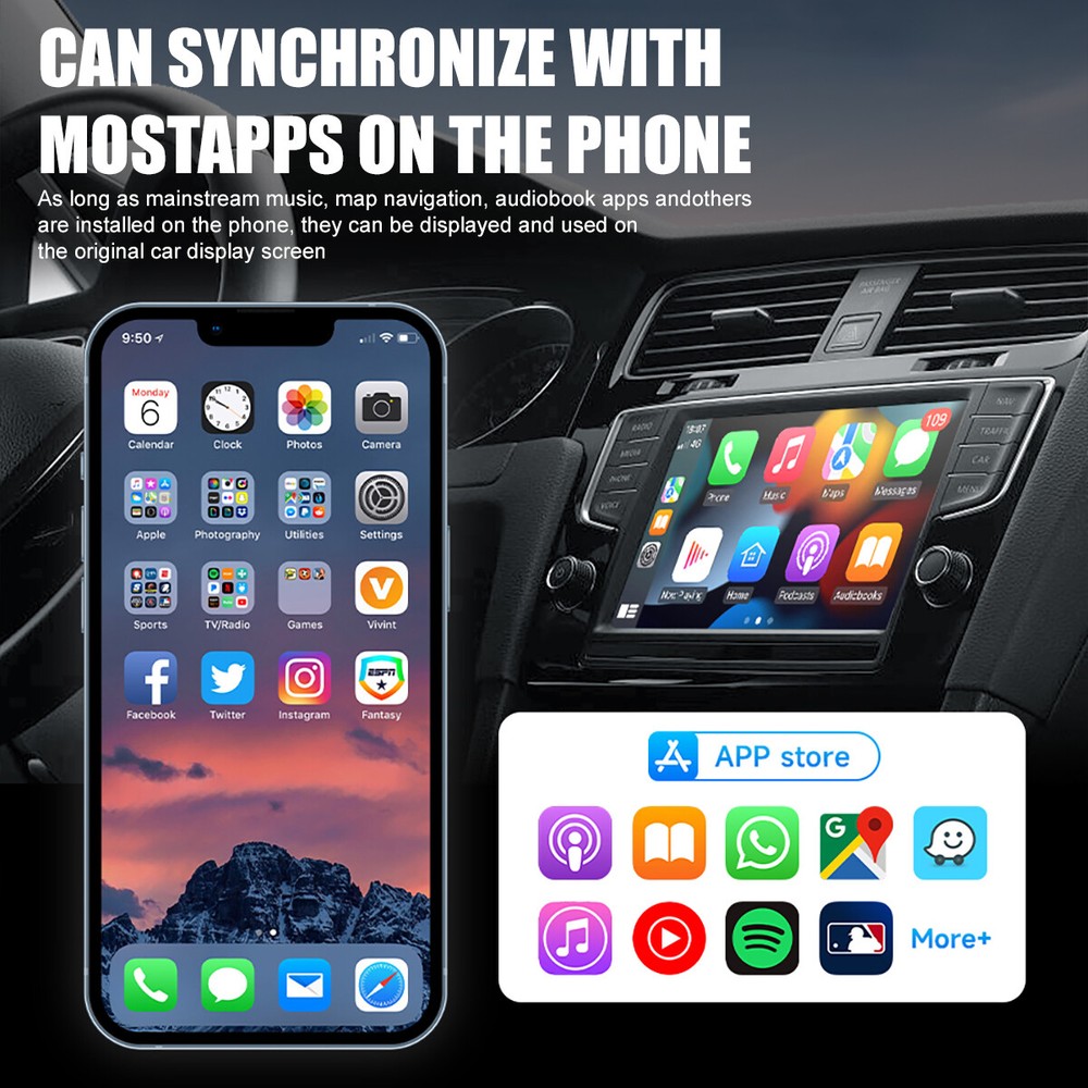2 in 1 Wireless Carplay Adapter /Android Auto Adapter USB Car Dongle Connect Box