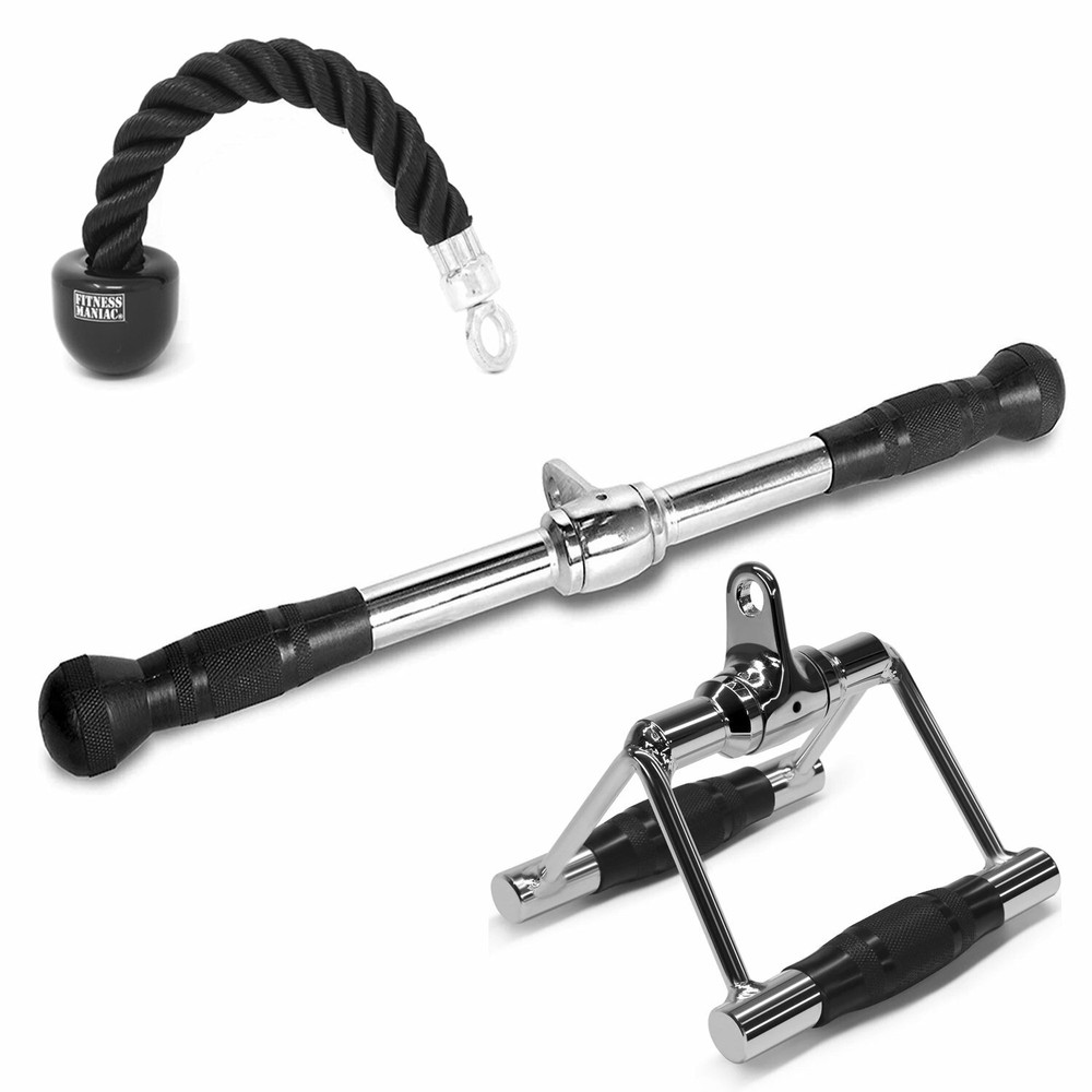 Single Tricep Rope Double D Pull Down Press Cable Attachment Gym Exercise 3 PCs