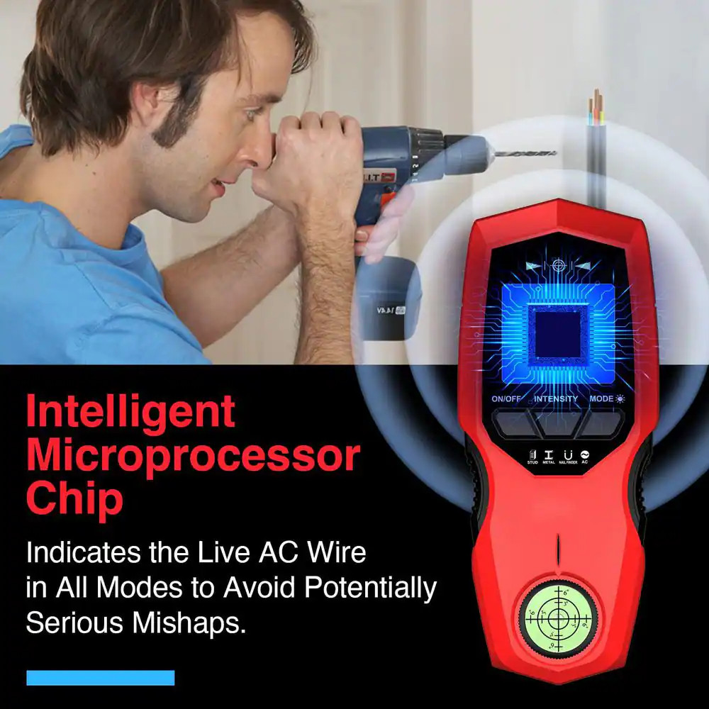 5 in 1 Wall Scanner Stud Finder with Upgraded Smart Sensor LCD Display Audio Ala