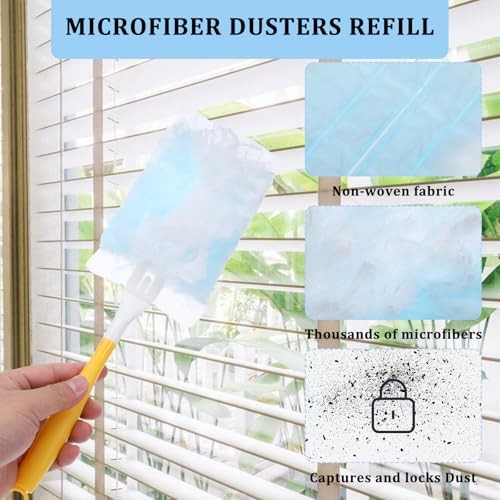 60 PCS 180° Duster Refills Compatible with Dusters 180 Handle Dusters, Heavy