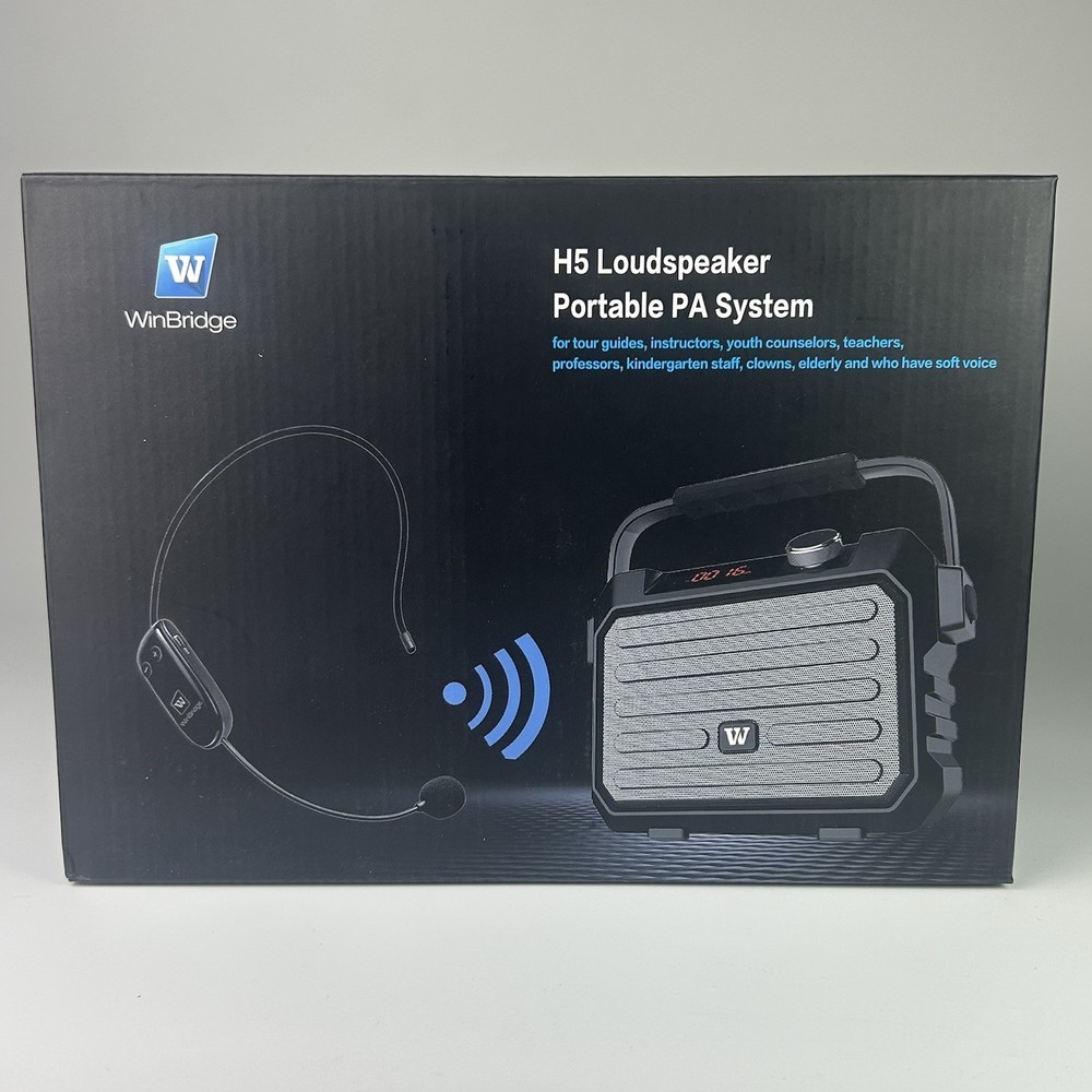 WINBRIDGE Portable PA Speaker Sound System with Bluetooth Headset Model H5