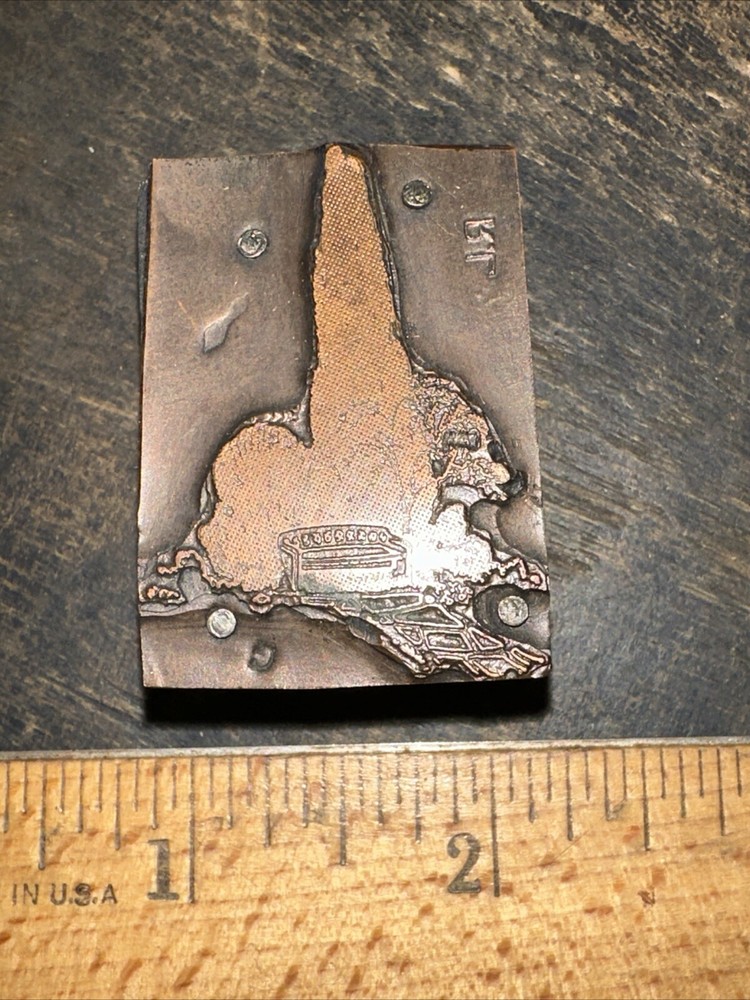 Print Block ( Park Bench Scene ) Copper Face