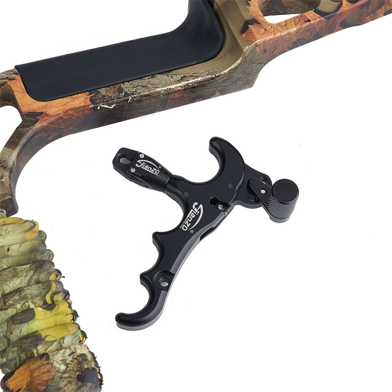 360° Release Aids Trigger 4 Finger Adjustable Auto Hunting Compound Bow Archery