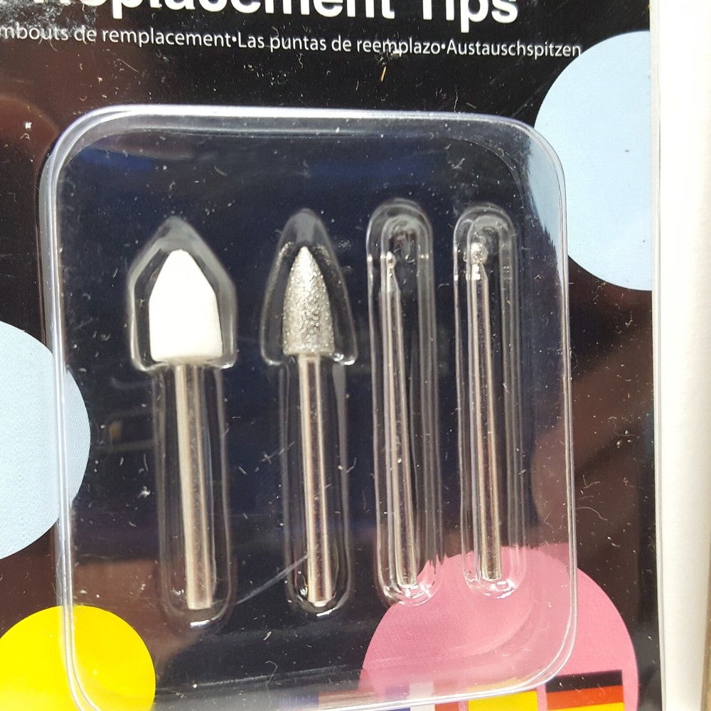 2 Packs Zision CHIZZEL-IT Engraving Embossing Buffing Brushing Replacement Tips