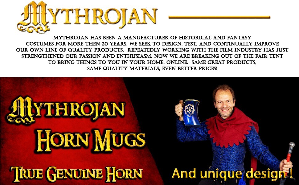 Medieval Drinking Horn with Leather Strap Bovine Ale Viking Tankard 300 ML