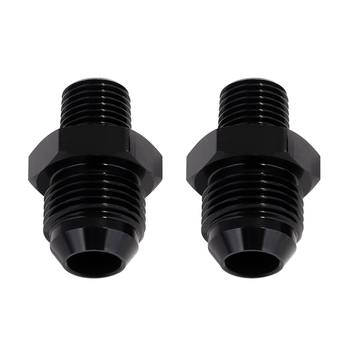 1/8" NPT to 4AN Fitting Male Straight Fittings Adapter Aluminum Black 2Pcs