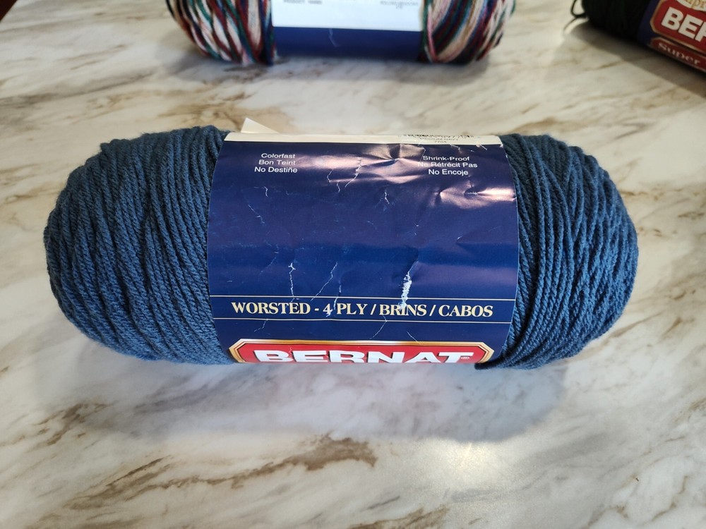 Bernat Super Value 8 oz 4 Ply Solid Yarn-Medium Navy 164053- 7704