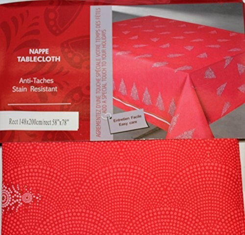 Texstyles Deco Christmas Tree, Stain Resistant Tablecloth 100% Polyester 58"x78"