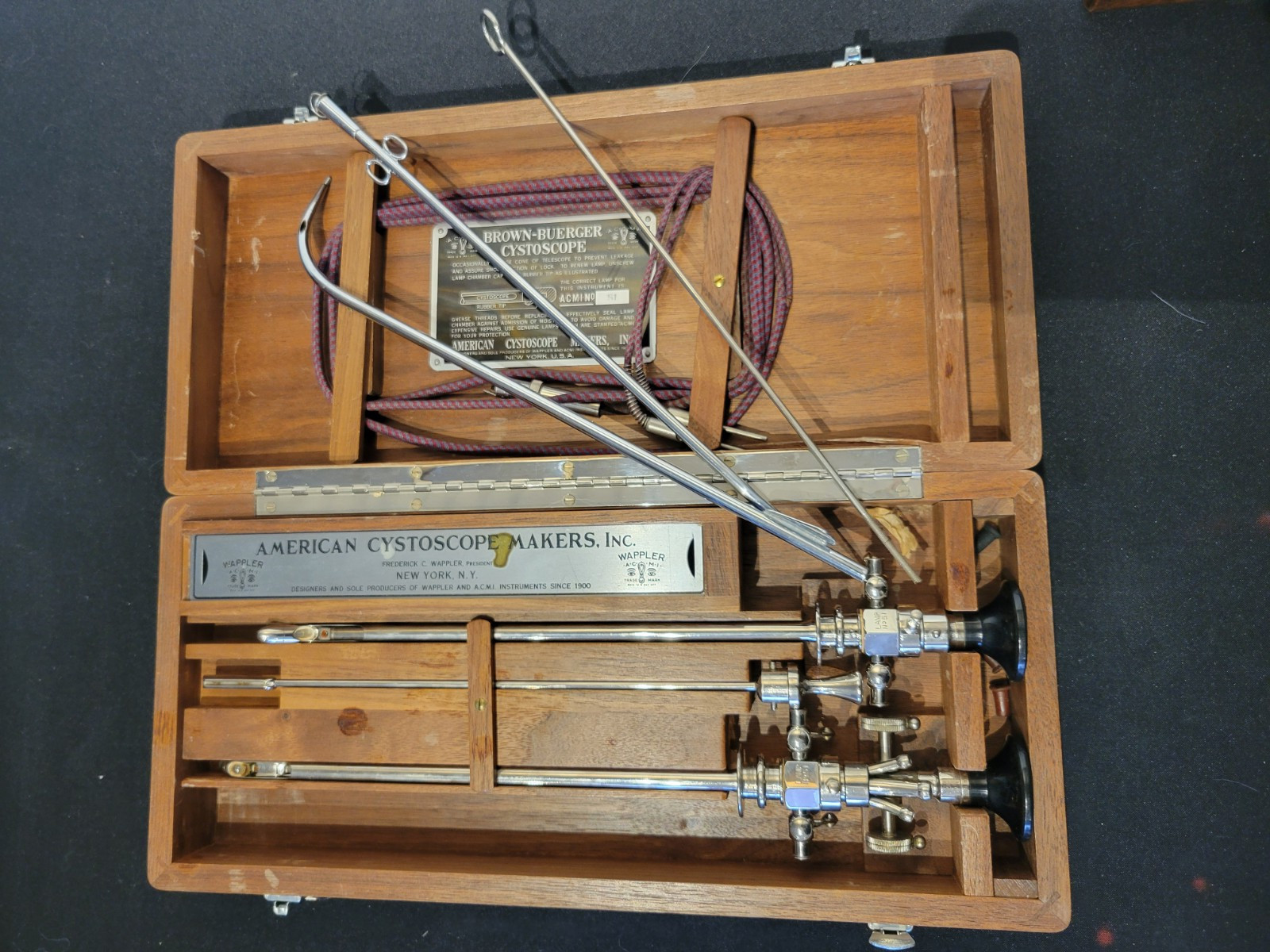 3 Sets of Vintage American Cystoscope Makers INC Brown-Buerger Cystoscope