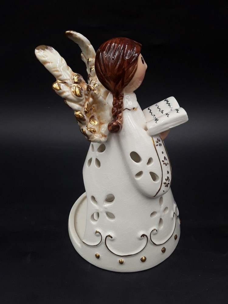 Caroling Angel Tea Lite Holder Ceramic