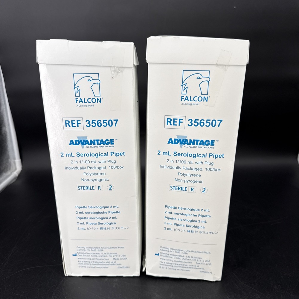 CORNING FALCON 2mL Serological Pipet ADVANTAGE PS 0.01 Inc Plug 356507 (200)