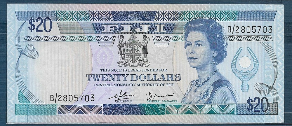 Fiji 20 Dollars, 1980, P 80a, AU