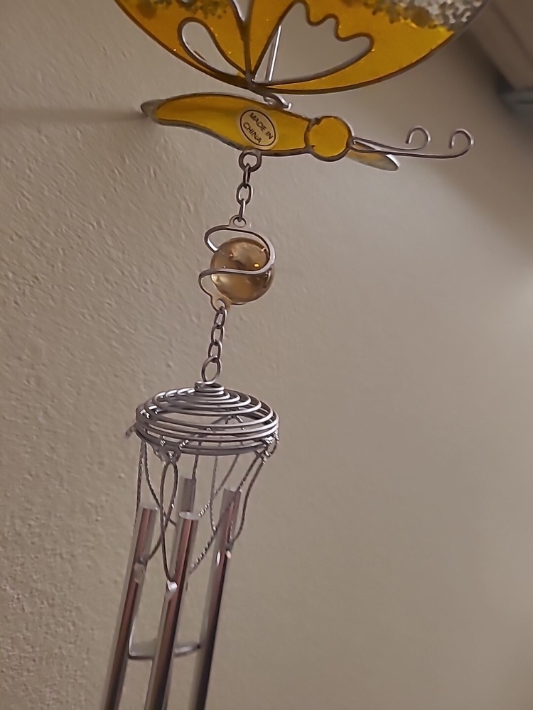 Wild Blooms Yellow Butterfly Windchime