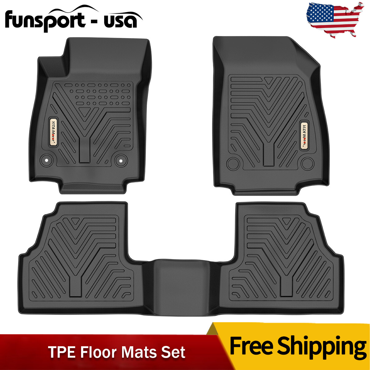 All Weather 3D Floor Mats for 2014-2022 Chevrolet Trax Waterproof 3PCS Liners