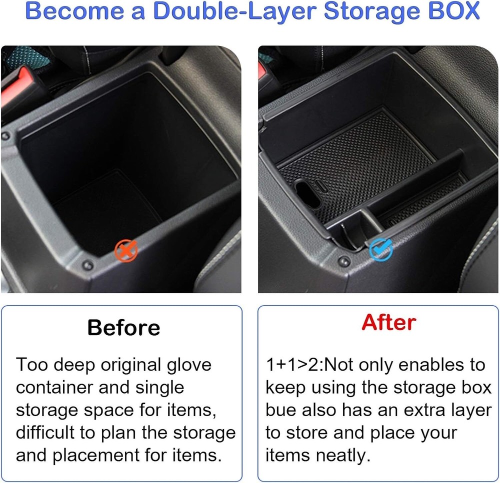 Center Console Organizer Suitable with 2018-2024 VW Tiguan Armrest Insert Tray