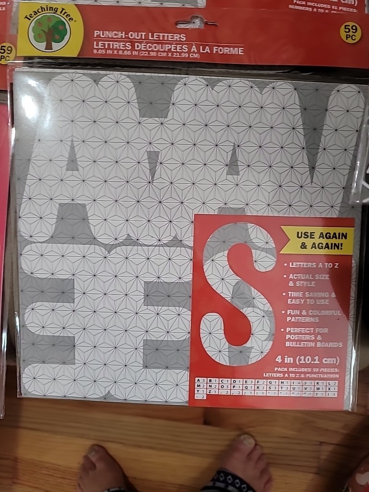 9 X Die-Cut Letters, Numbers, Punctuation - Multi -total 541 Pc - Teaching Tree