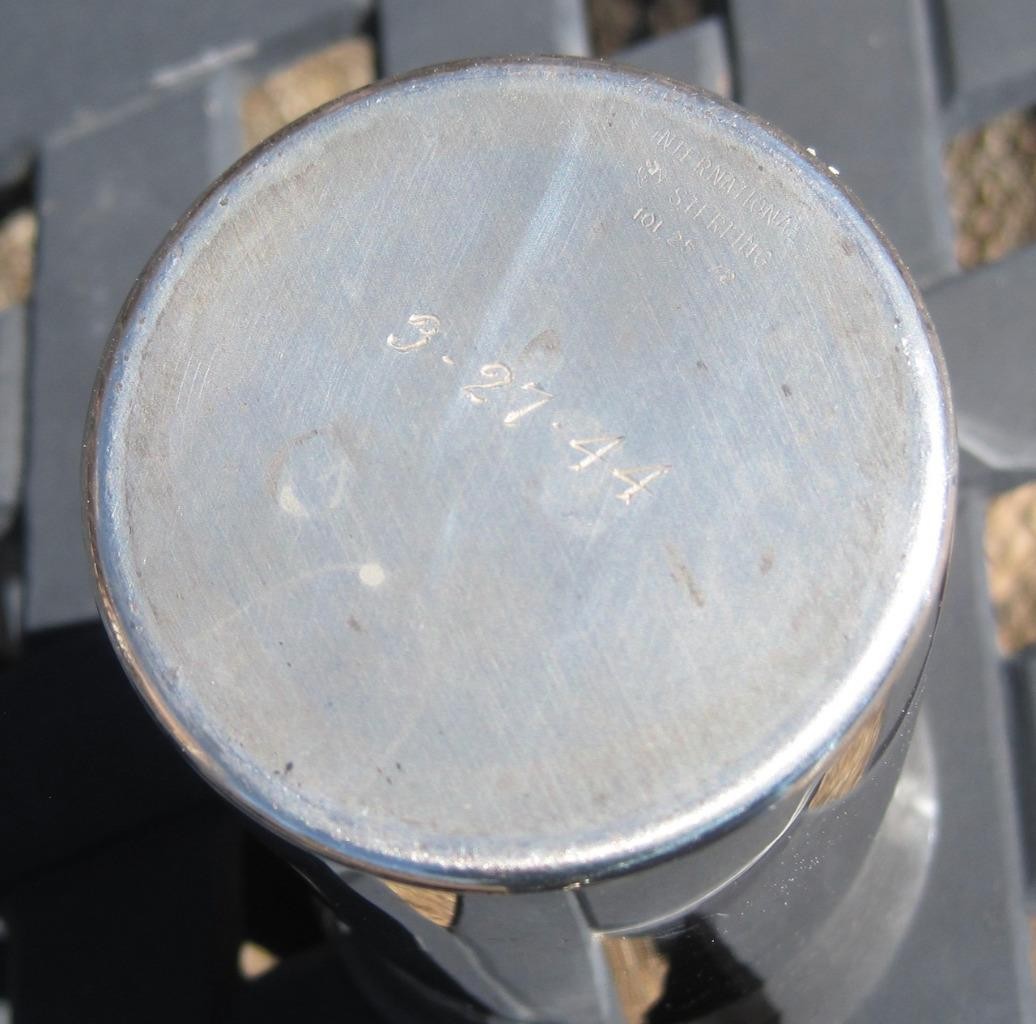 Sterling Silver Tumbler International 160 grams Monogram Dated 5.5 inches