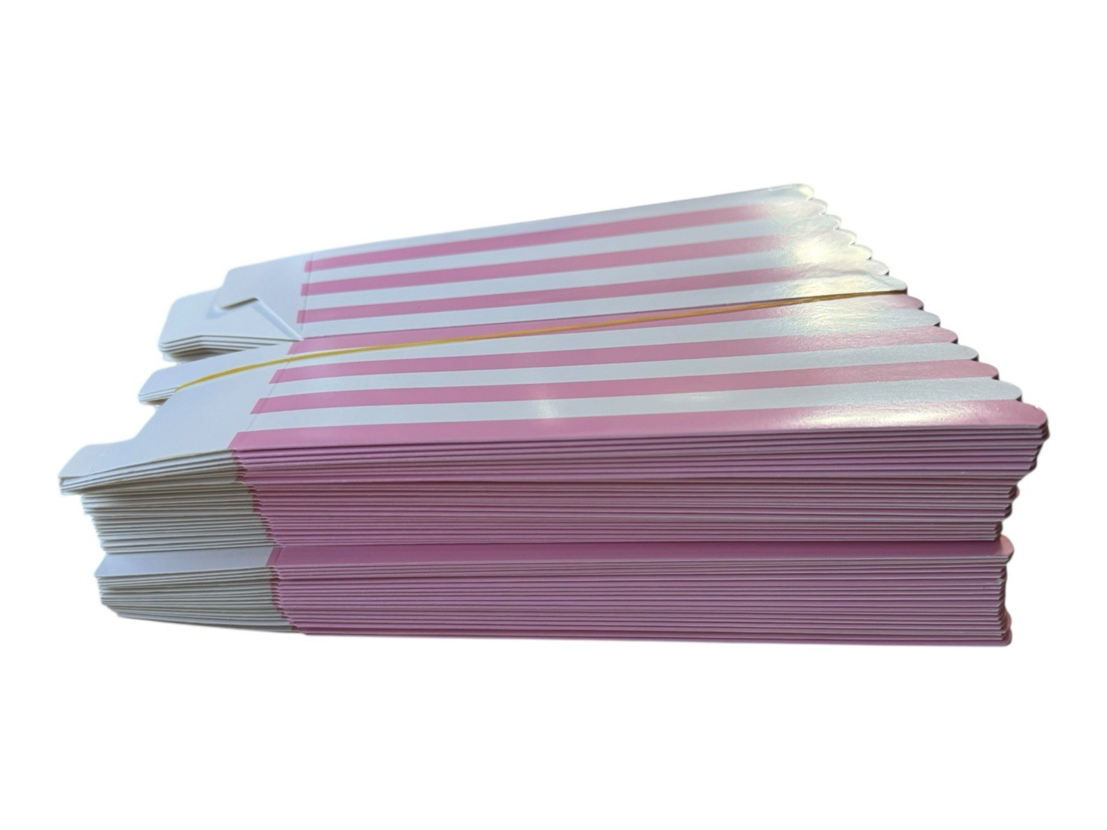 50-Pack Popcorn Boxes Paper Popcorn Bucket - Pink & White Stripe
