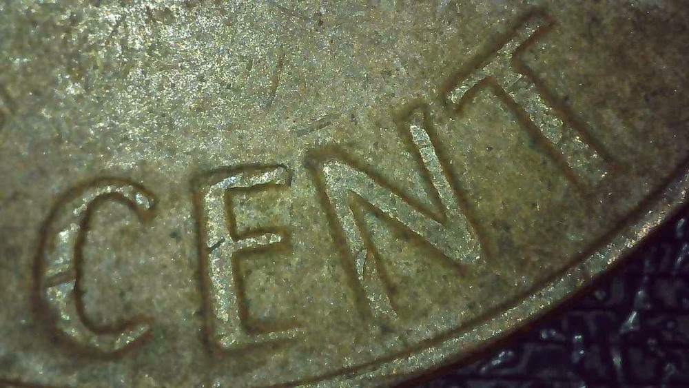 1969 D Lincoln Penny error floating roof, missing FG