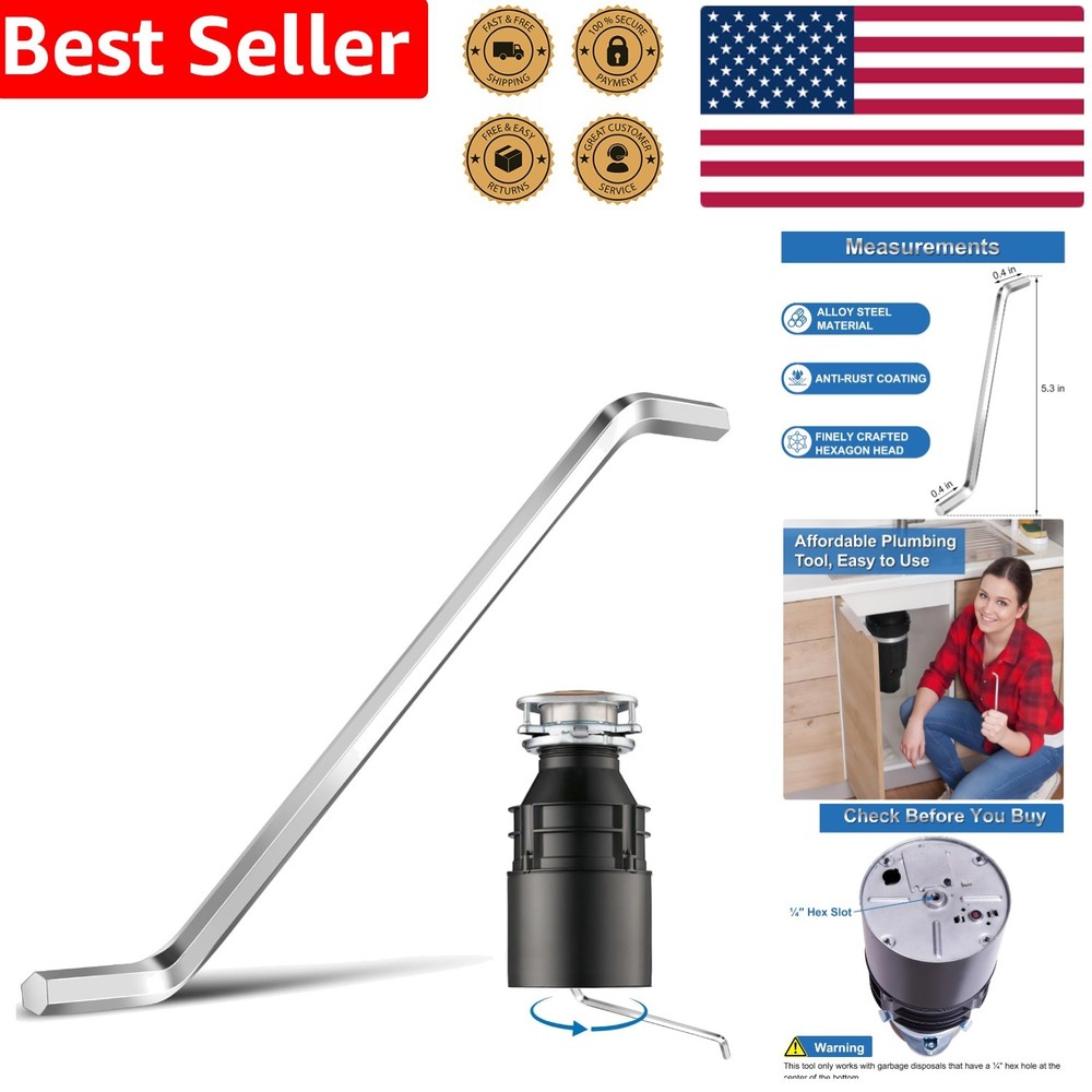 Versatile Stainless Steel Garbage Disposal Allen Wrench - Essential Kitchen Tool