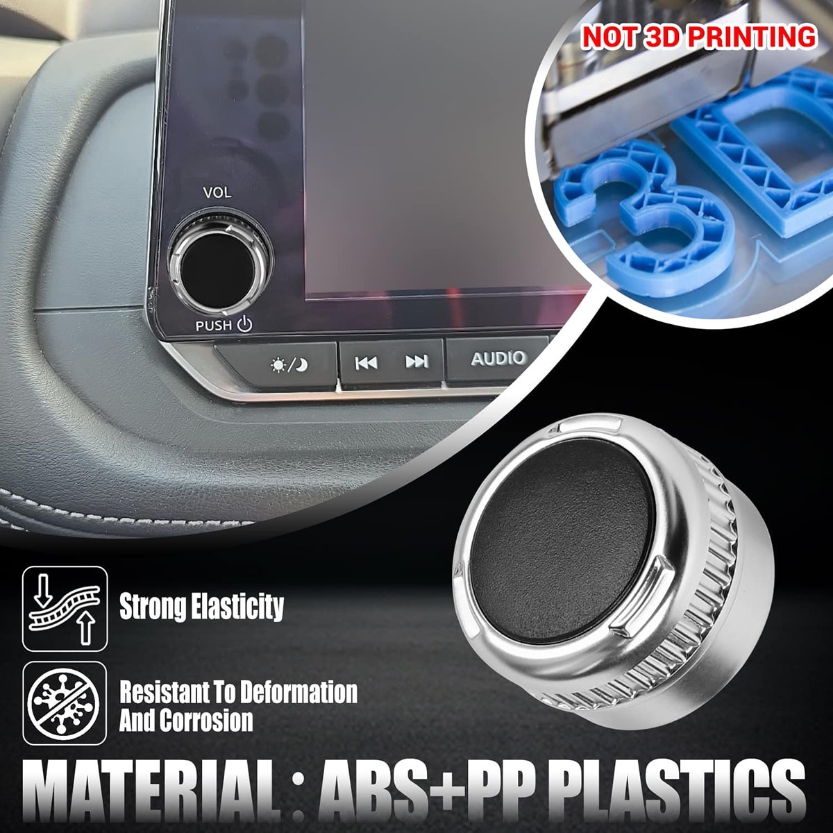 Radio Control Knob Tuner Button Carplay For Nissan Altima Rogue Sentra Versa 19+