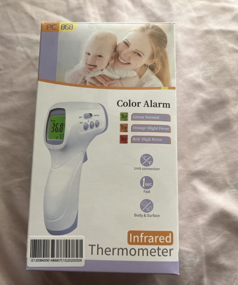 Pacom PC868 Infrared Forehead Thermometer LCD Display Contactless Memory