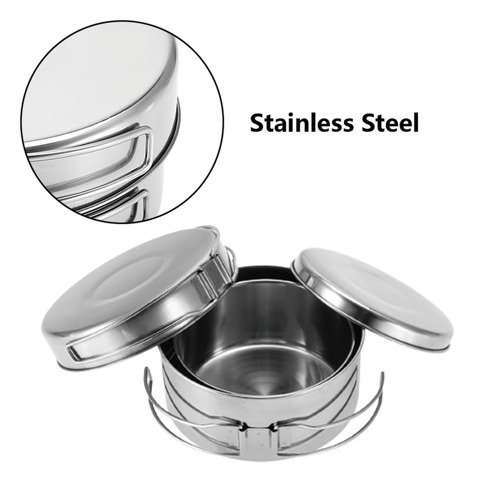 Camping Cookware Mess Kit, Backpacking Cooking Set Lightweight Stackable Pots...